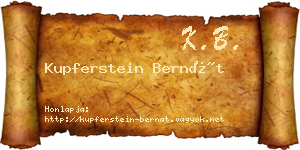 Kupferstein Bernát névjegykártya
